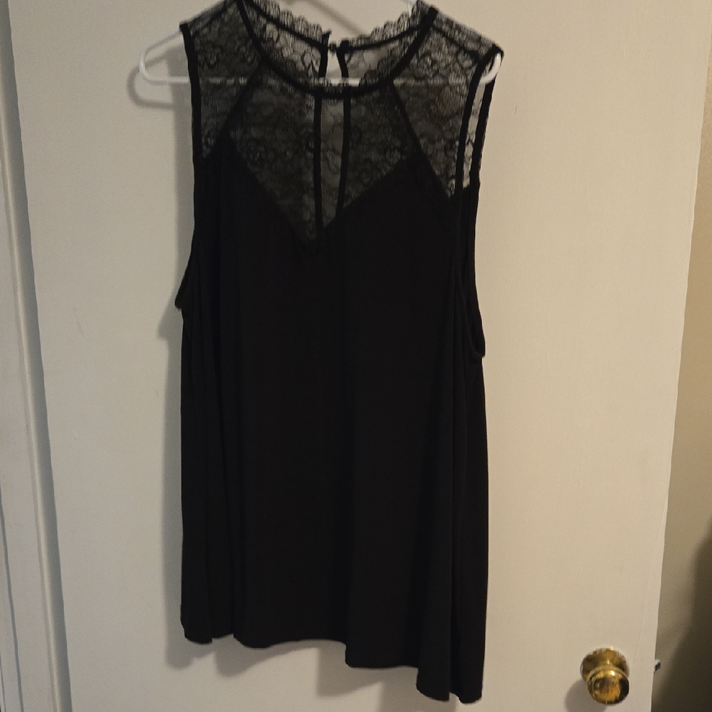 Torrid Size 2 Black Lace Sleeveless Top